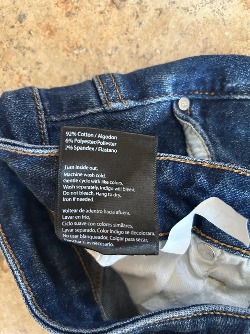High-Rise Distressed Dark Blue Denim Shorts